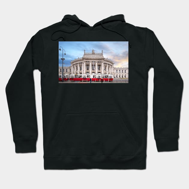 Wiener Ringstrasse with historic Burgtheater Hoodie by mitzobs